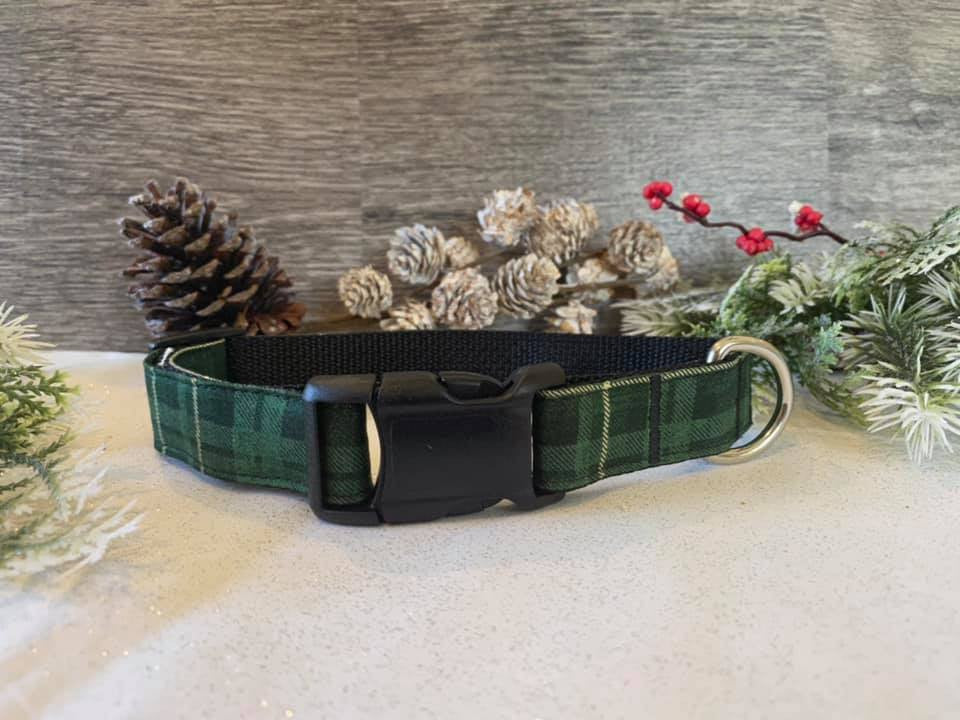 Collar - Christmas Cheer - Tartan (Green)