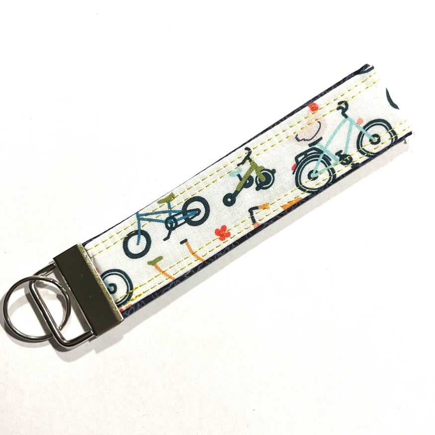 Chickens go on a Bike Ride Keychain