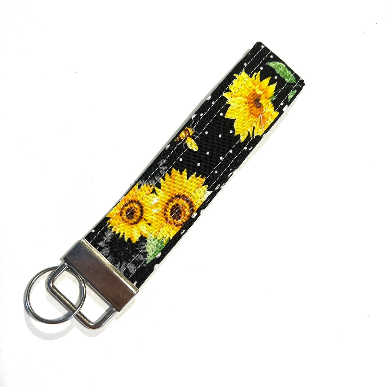 Sunflowers and Polka Dots Keychain