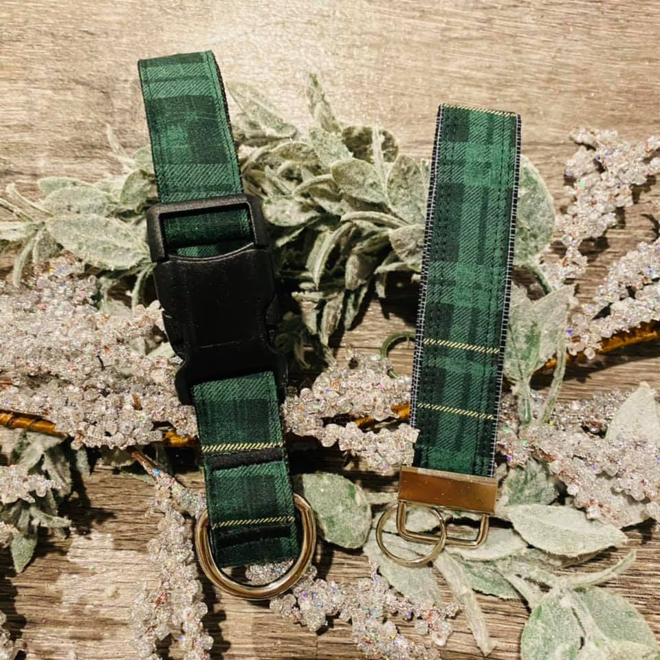Collar - Christmas Cheer - Tartan (Green)