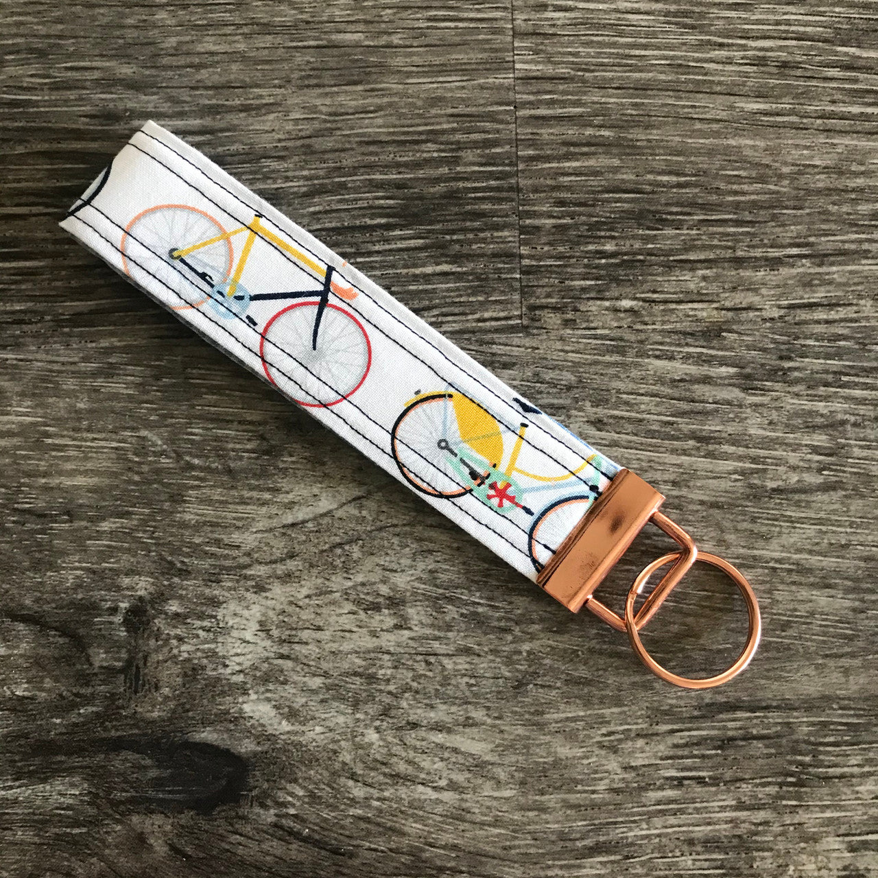 Bicycles in the Puddles Keychain