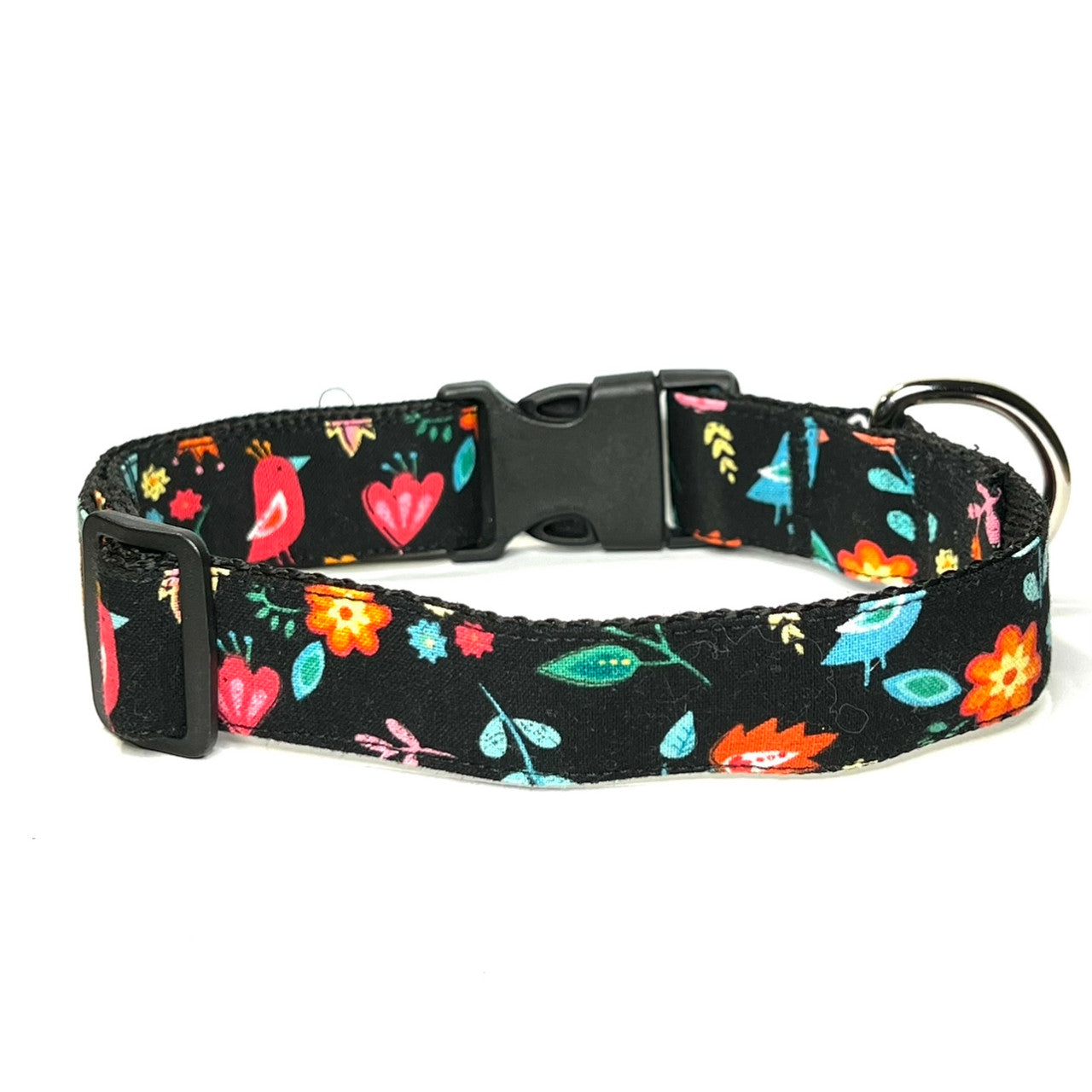 Collar - Black Floral with Birds