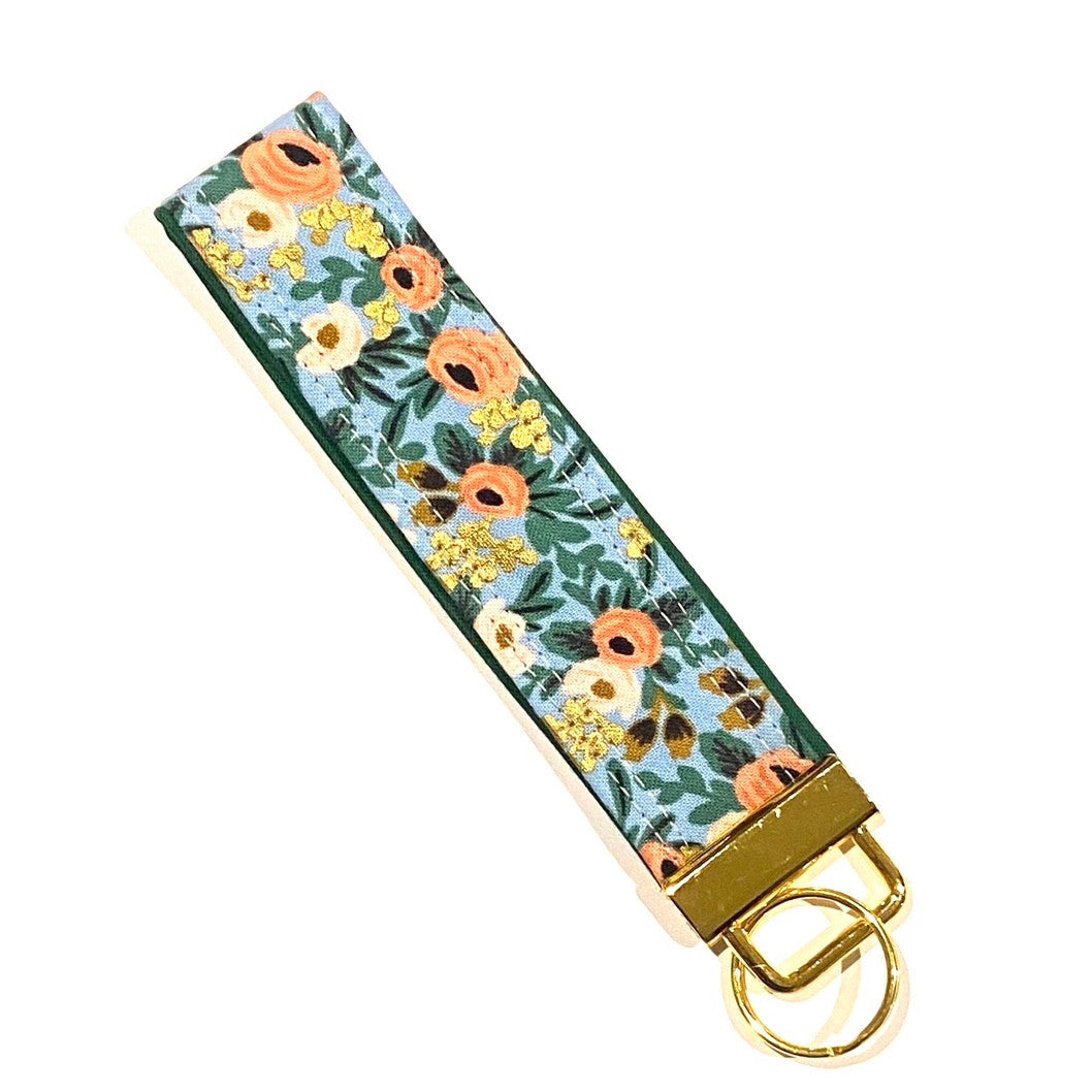 Blue Floral Rifle Paper Company Keychain