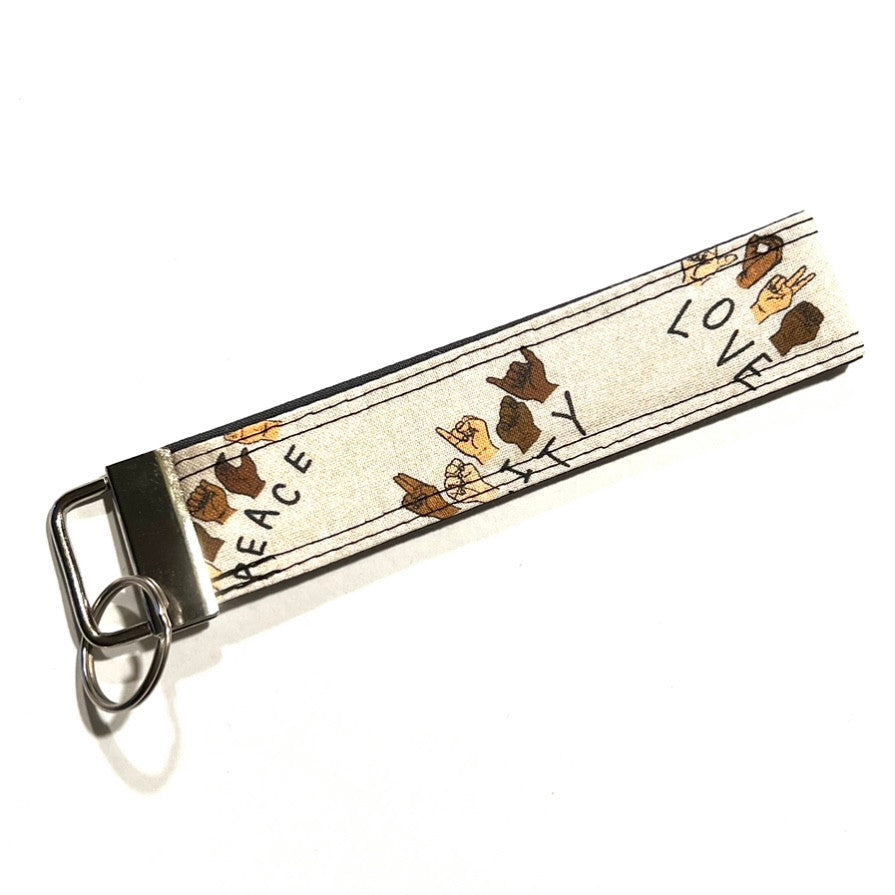 Peace, Love, Equality Keychain