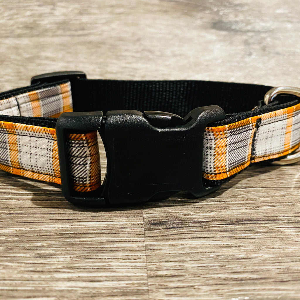 Collar - Barks and Boos -Orange You Glad It's Plaid